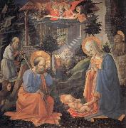 Fra Filippo Lippi The Adoration of the Infant jesus oil on canvas